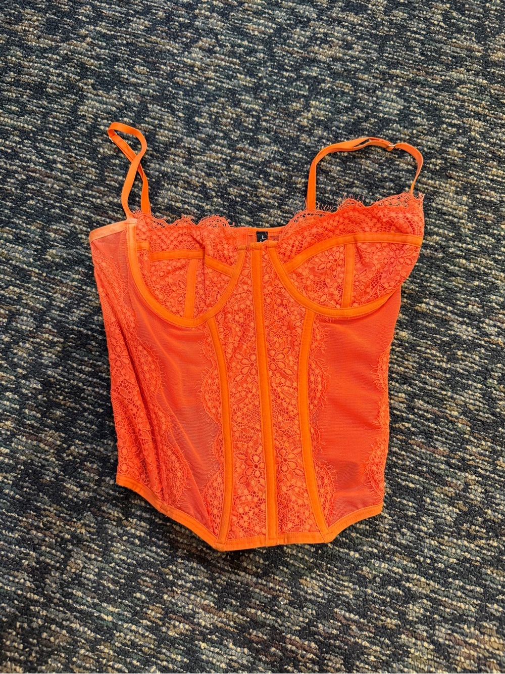 Urban Outfitters Neon Orange Lace Bustier